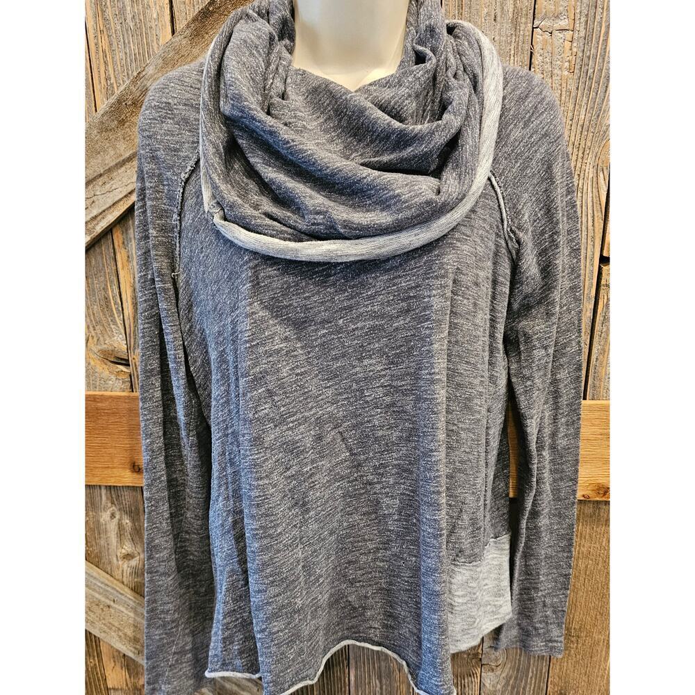 Free people cowl neck beach over sized slub sweater grunge winter warm M / L (?)